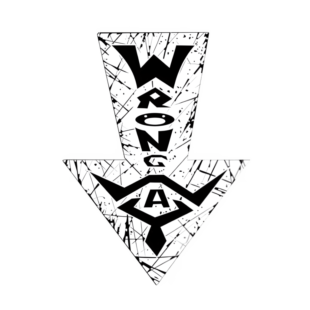 Wrong Way logo white upscaled